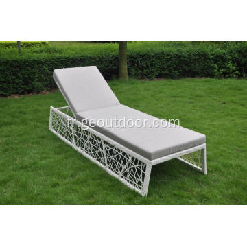 Chaise longue de jardin en aluminium à tissage en poudre